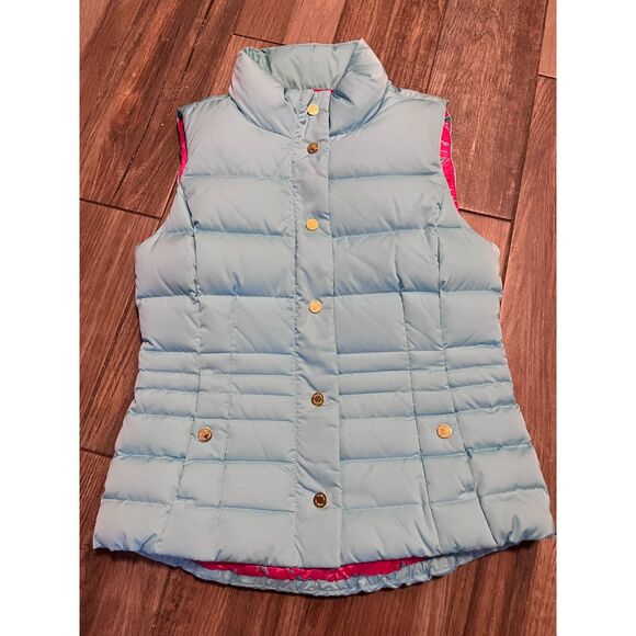 Lilly Pulitzer Jackets & Blazers - Lilly Pulitzer Women's Light Blue Down Puffer Vest Medium EUC